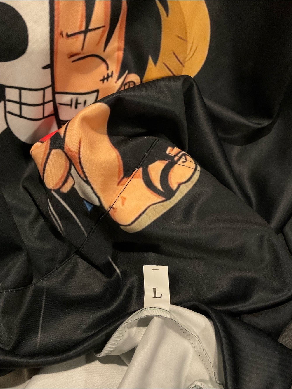 ONE PIECE Luffy Straw Hat Pirate Crew Black Hoodie Anime Large MENS WOMENS LG - Picture 7 of 8